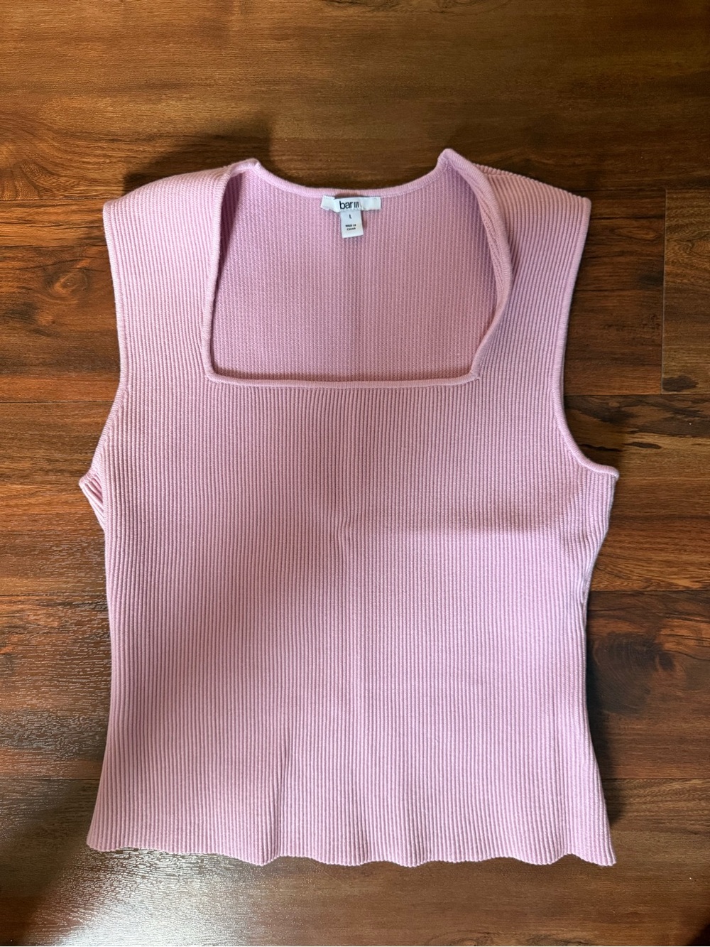 Bar III Ribbed Square-Neck Tank Top - Pink